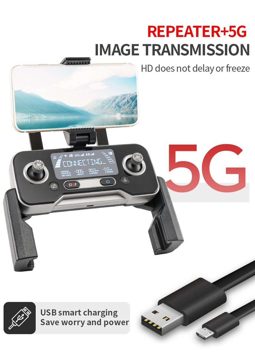 4K Drones 3KM WIFI GPS EIS 2-axis Anti-Shake Gimbal