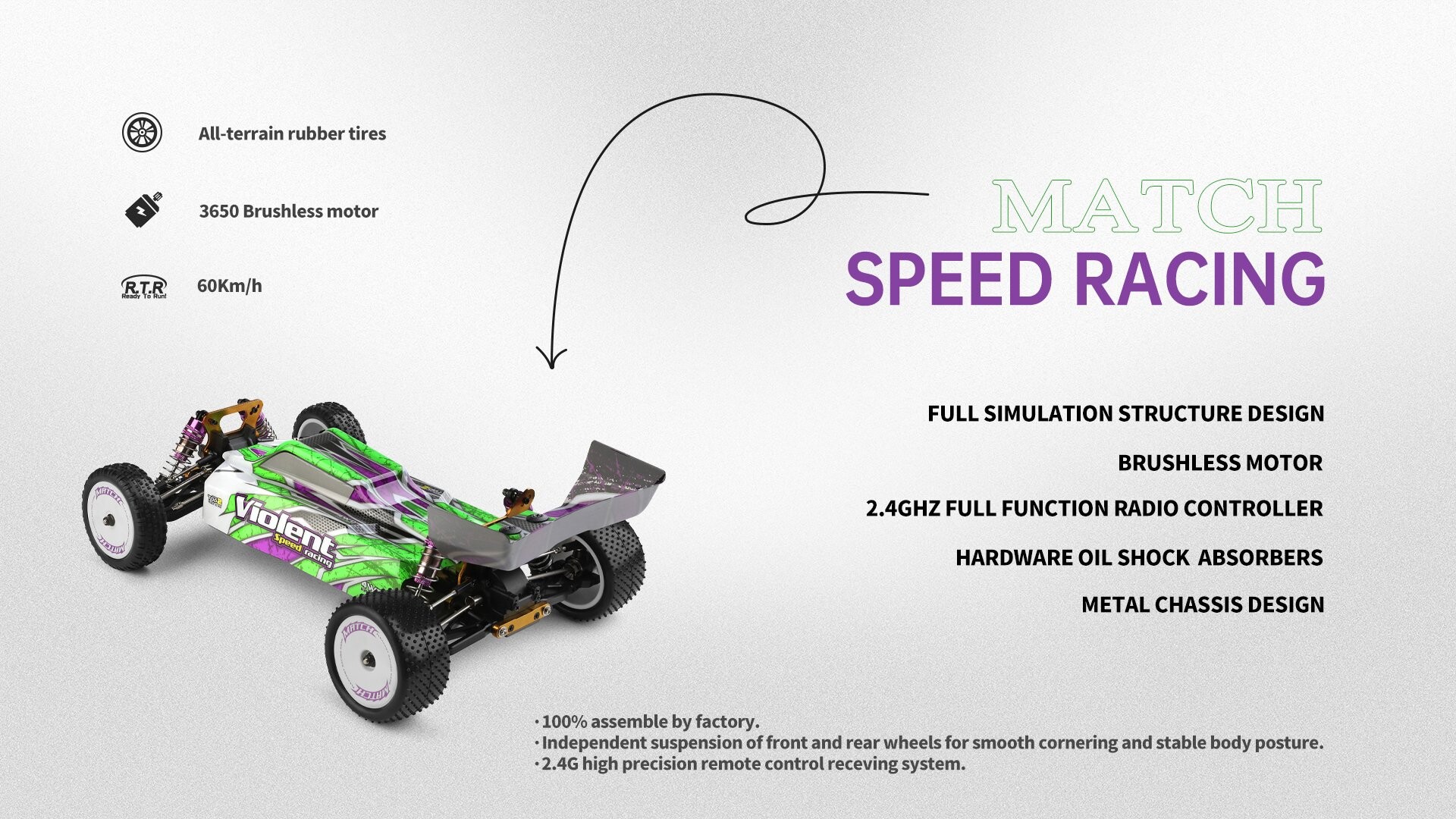 Whizplaymart RC Car Brushless Metal Chassis 4WD