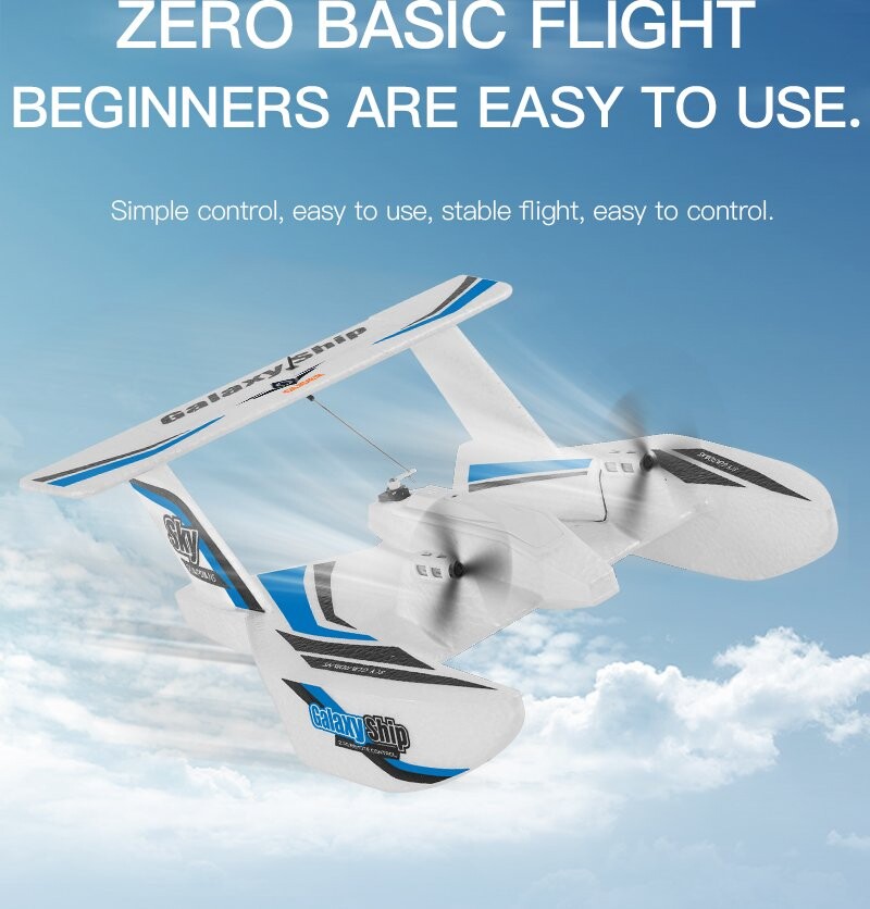 Planador RC Mar Terra Ar 2.4G 3CH Brinquedos de Voo na Água e em Terra