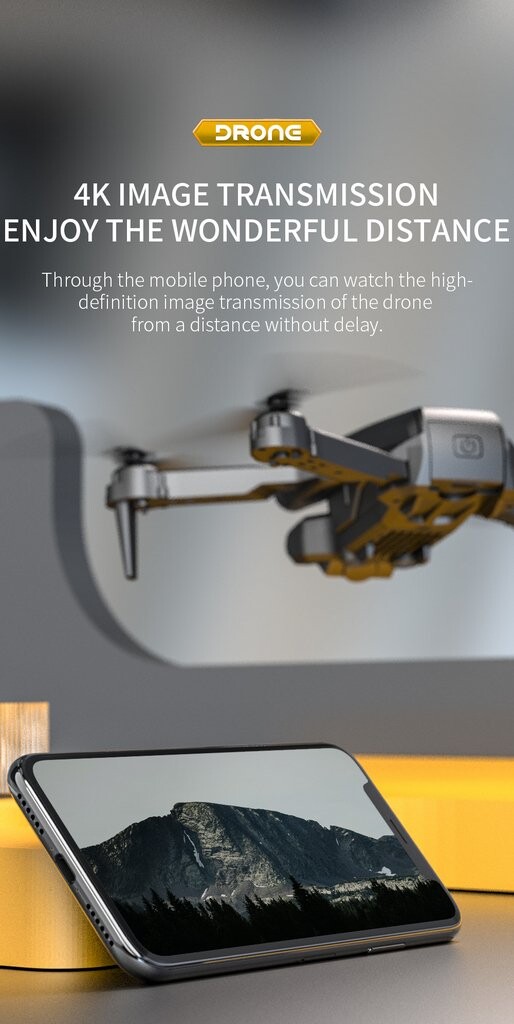 GPS RC Drone 3-Axis Anti-Shake Gimbal 4K HD Camera 5G Wifi FPV: Drone GPS RC 3-Críochna Anti-Shake Gimbal 4K HD Ceamara 5G Wifi FPV