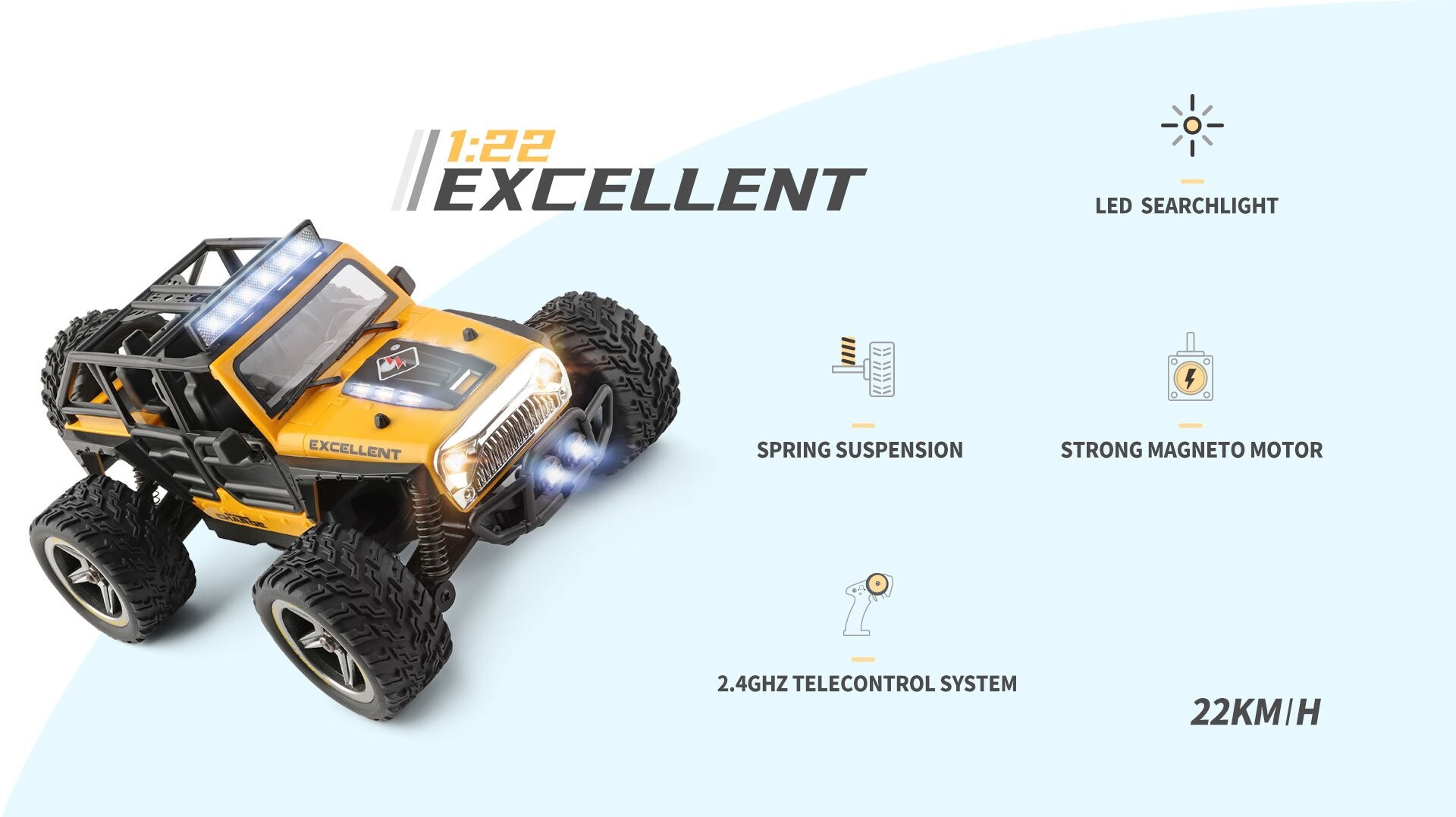 Whizplaymart Mini RC Car 2WD Off-Road Vehicle With Light