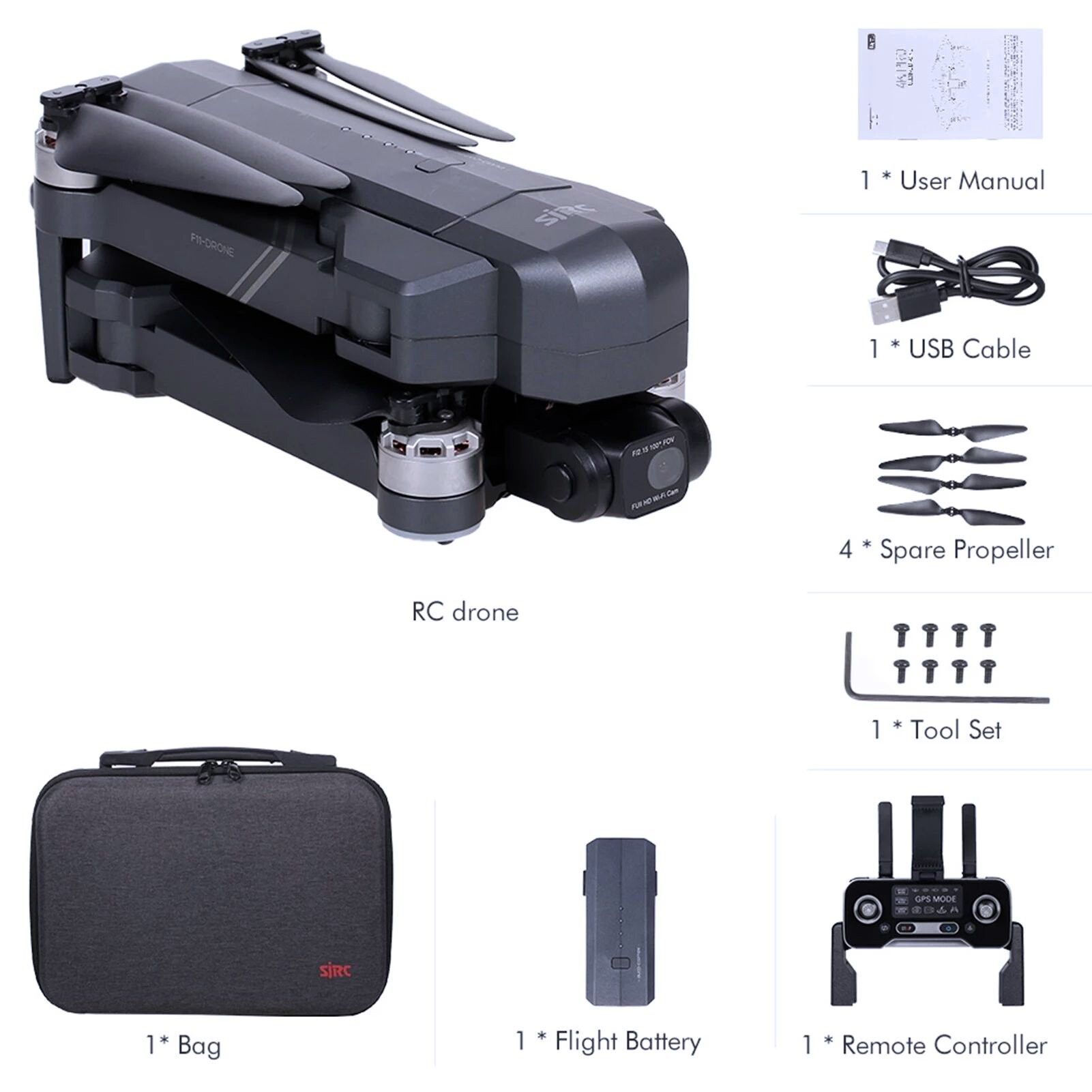 4K Drones 3KM WIFI GPS EIS 2-axis Anti-Shake Gimbal