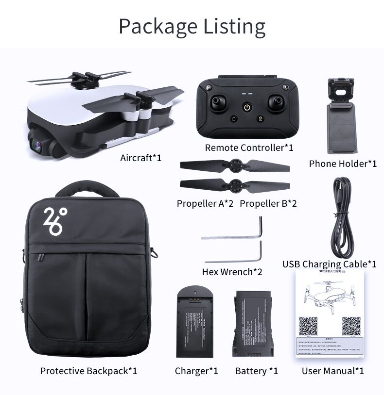 Brushless 3-Axis Gimbal Drone 4K HD FPV GPS Quadcopter