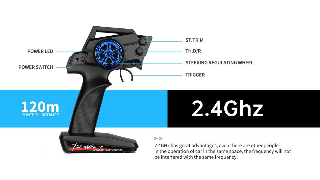 Whizplaymart RC Car 1/18 4WD 2.4G Radio Control Remote Vehicle Models Full Propotional