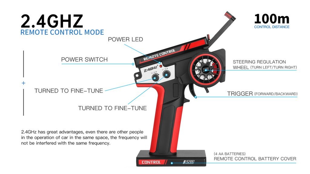 Whizplaymart 2.4G 4WD Electric Remote Control Crawler Car