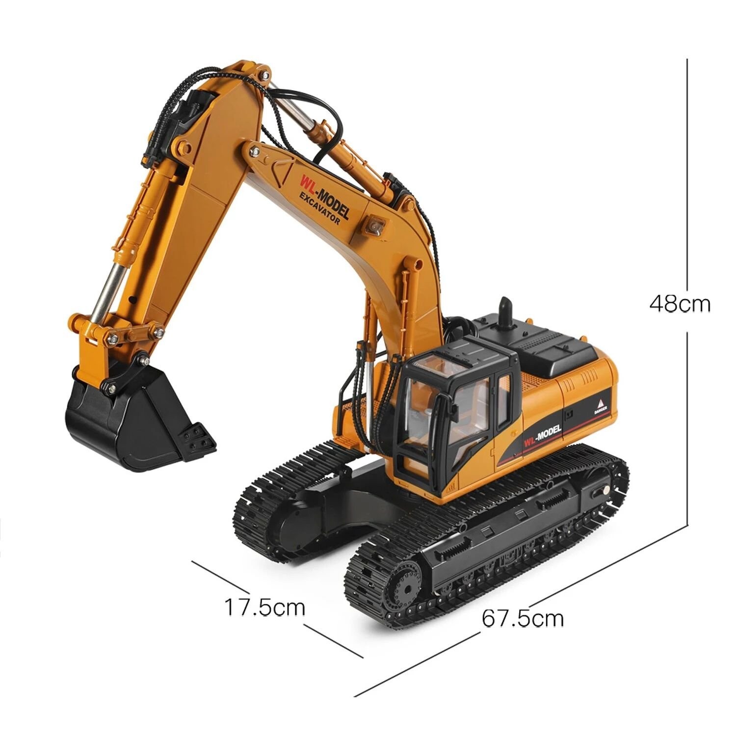 Whizplaymart RC Construction Tractor Light Sound 1:16 Scale 2.4Ghz Electric RC Excavator
