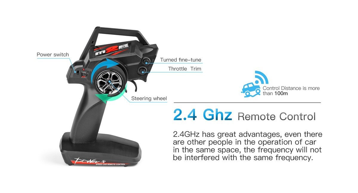 Whizplaymart Voiture de course télécommandée 2,4 GHz en alliage électrique 4 roues motrices