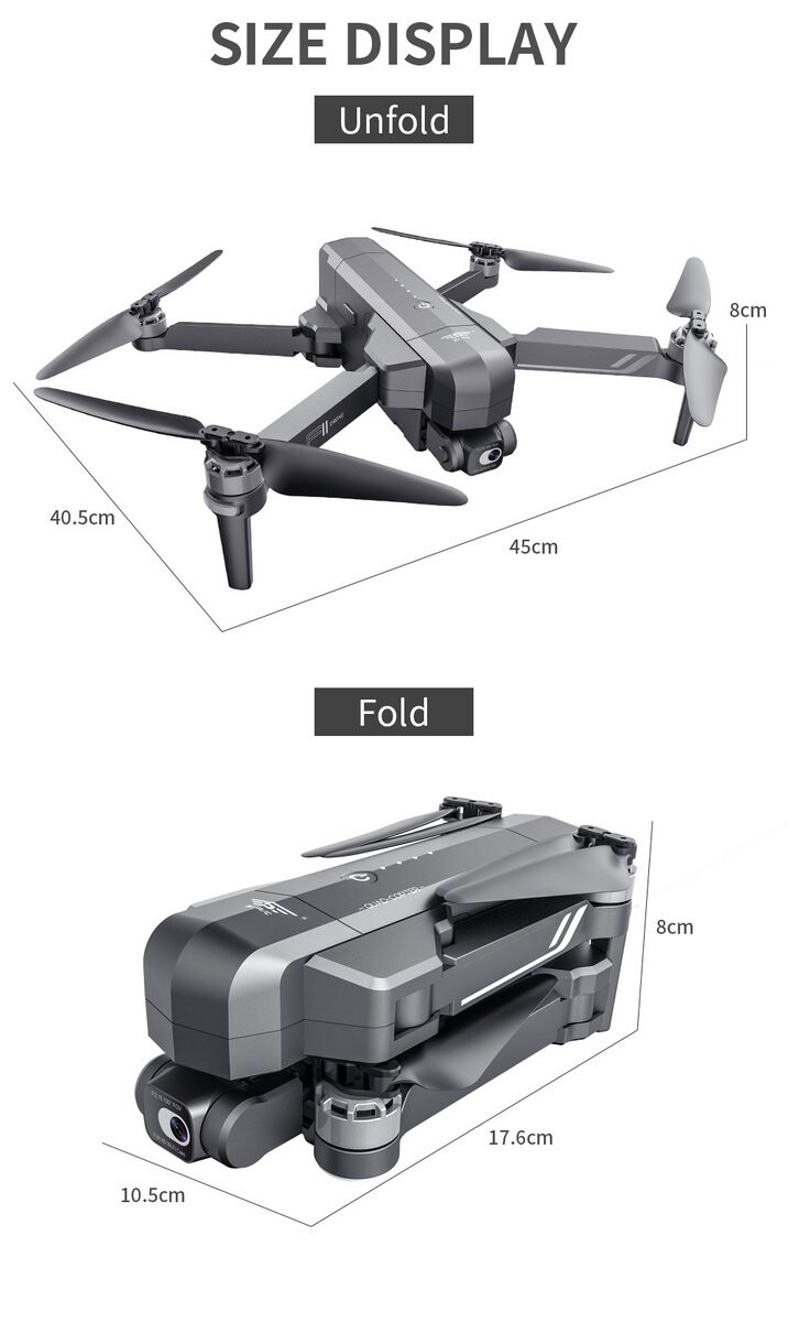 4K Drohnen 3KM WIFI GPS EIS 2-Achsen Anti-Rüttel-Gimbal