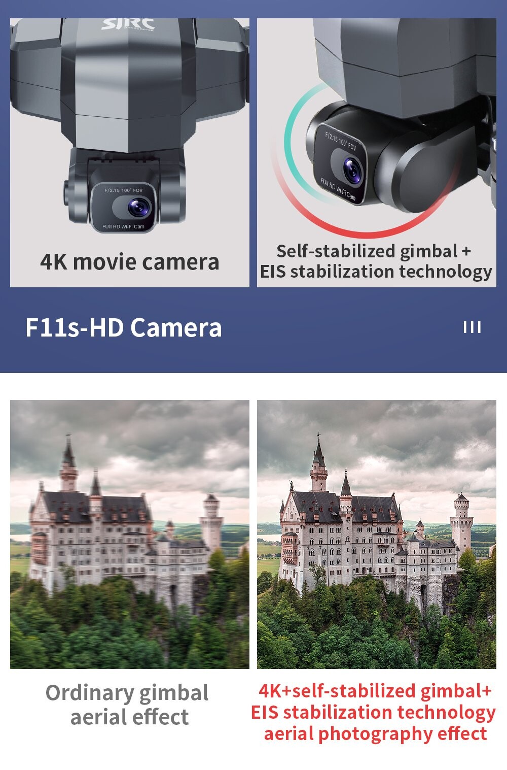 5G Wifi FPV GPS RC 4K Kamera 2-Achsen Gimbal RC Drohne