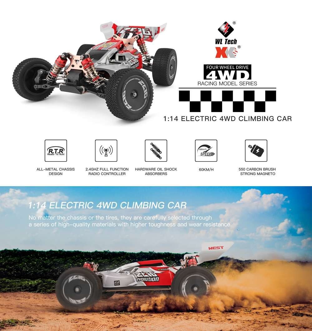 Whizplaymart Racing RC Auto 2.4G 4WD Elektrisches Hochgeschwindigkeitsauto