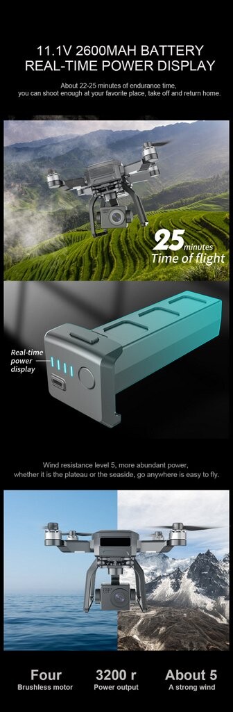 4K RC Drone 3 Axis Gimbal 5G GPS RC Quadcopter