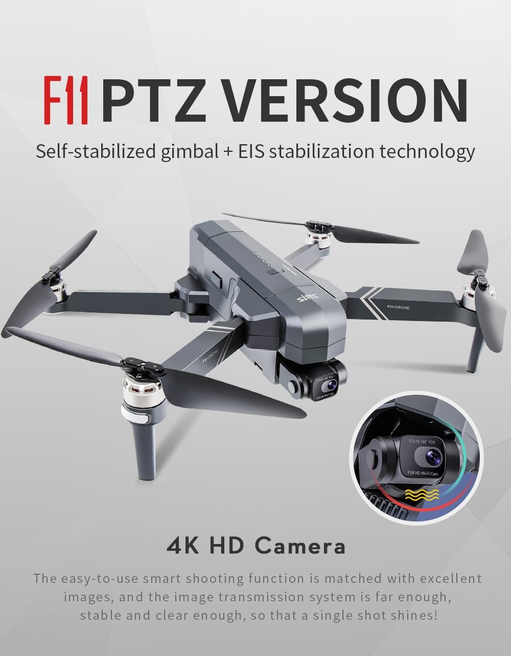 5G Wifi FPV GPS RC 4K Camera 2-axis Gimbal RC Drone