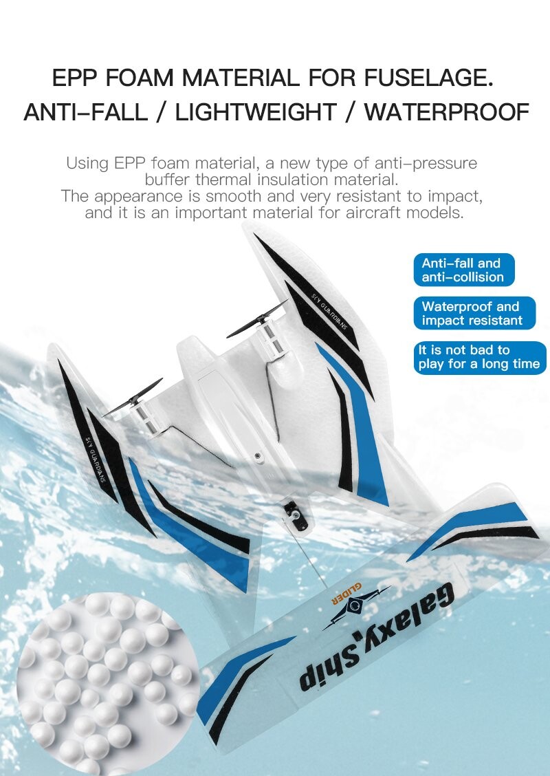Planeador RC Mar Aire 2.4G 3CH Juguetes de Vuelo Agua Tierra