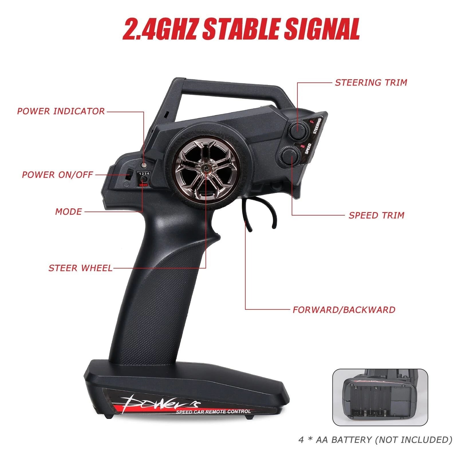 Whizplaymart 2.4G Coche de Carreras RC para todo terreno y derrape.