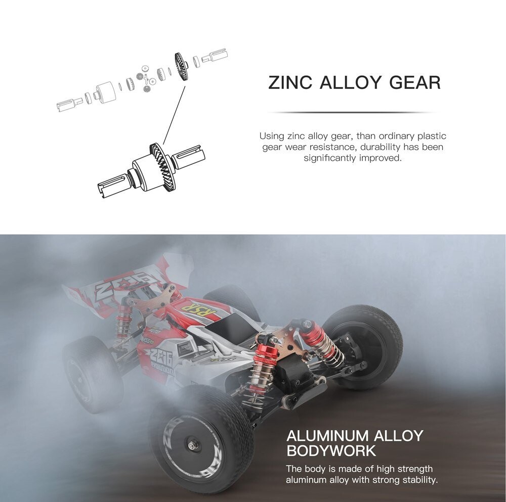 Whizplaymart Coche de Carreras RC Eléctrico 2.4G 4WD de Alta Velocidad