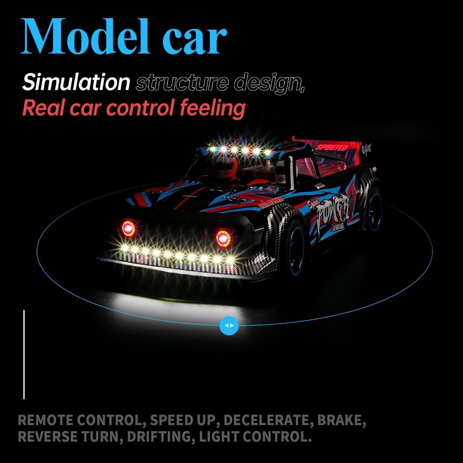 Whizplaymart Coche RC Brushless 4WD Eléctrico de Deriva