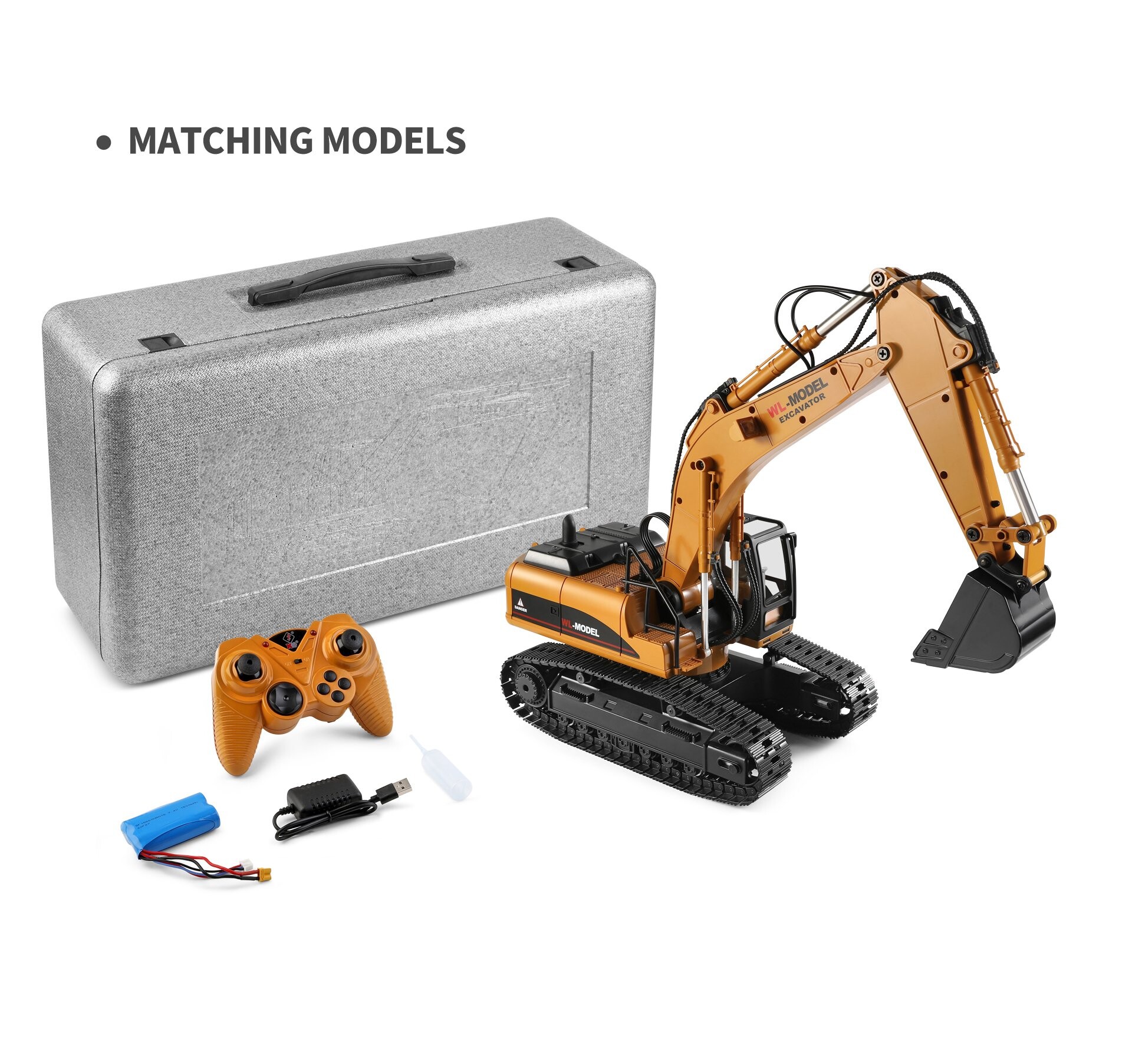 Whizplaymart RC Tractor de Construcción con Luz y Sonido RC Excavador