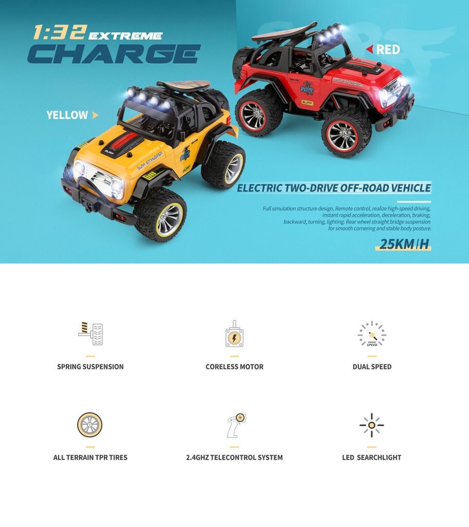 Whizplaymart Mini RC Car Con Luci LED Buggy Trucks