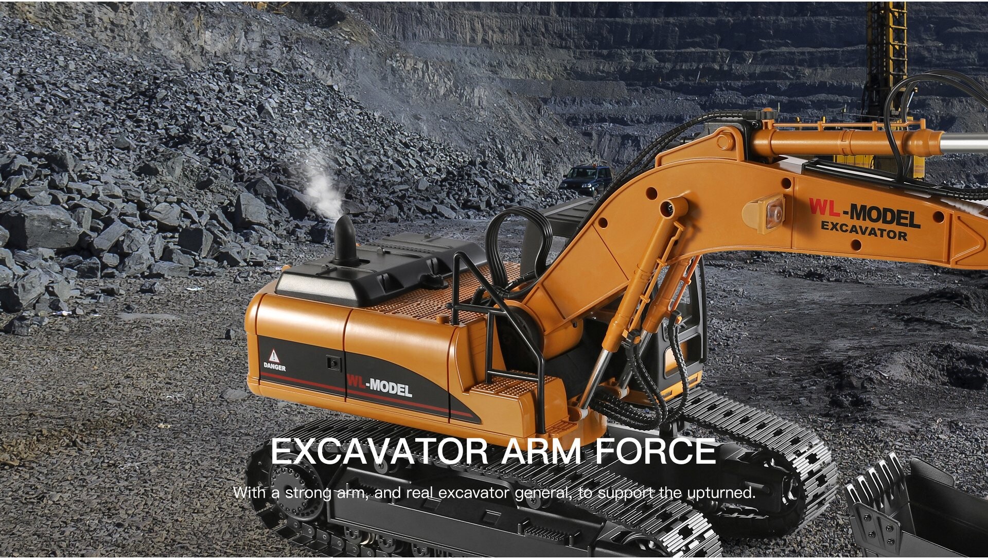Whizplaymart RC Costruzione Trattore Luce Suono RC Escavatore
